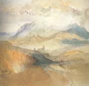 Joseph Mallord William Turner View of an Alpine Valley probably the Val d'Aosta (mk10) oil painting